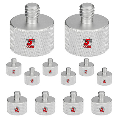 5 Core Mic Stand Adapter 12Pcs 3/8 Male to 5/8 Female Screw Thread Connector