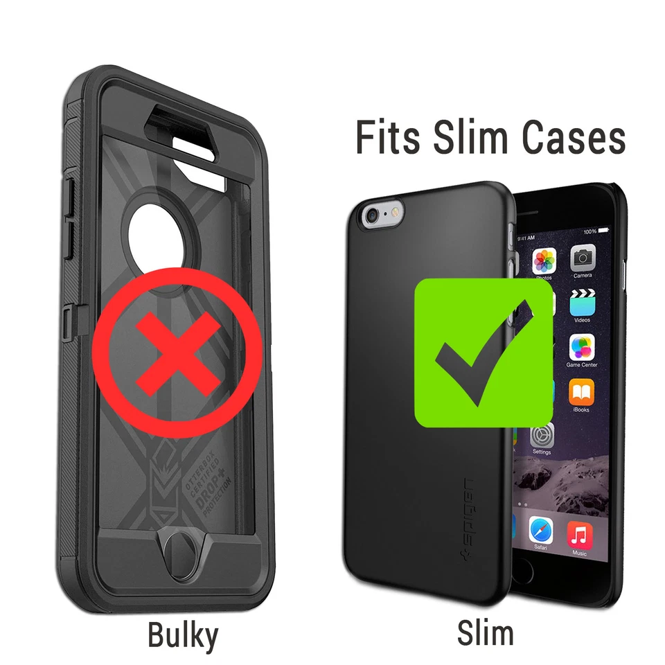 Funda protectora vertical de cuero para teléfono Turtleback Apple iPhone 6S, clip negro Foto 2 de 4