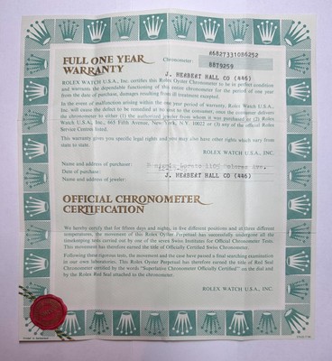 Rolex Datejust Swiss Warranty Guarantee Certificate Model 68273 8 Serial