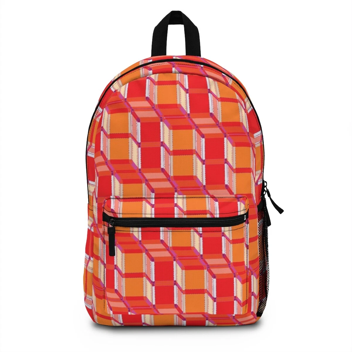 Time Plaid Backpack in Atomic Coral