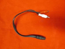 3.5MM Female Jack To 2 RCA Male Plug Audio Y Splitter Cable Brand New 9824