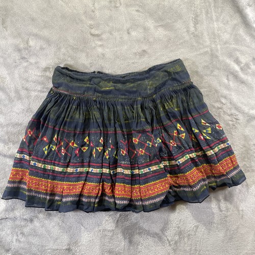 Free People FP One Damen S Thai Print Navy Mini Faltenrock Boho Seidenmischung