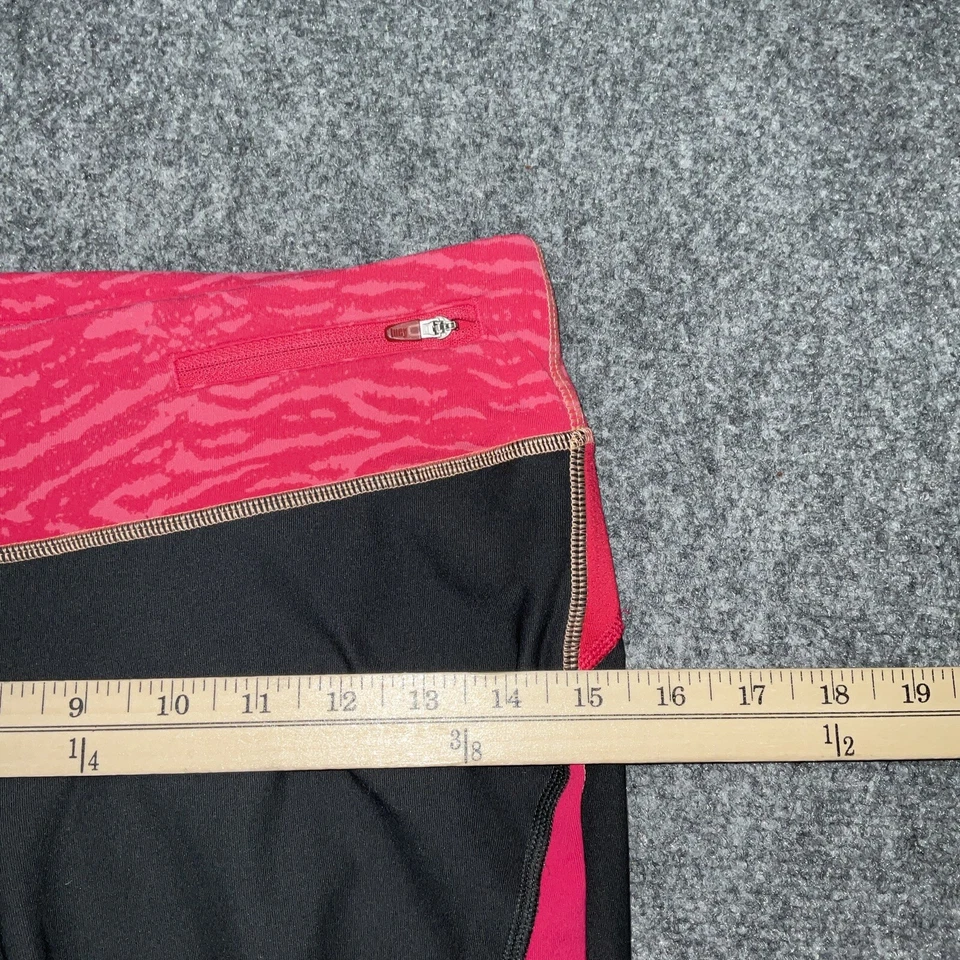 Брюки Lucy женские размер M черные розовые леггинсы капри для йоги повседневные беговые для тренажерного зала - Изображение 4 из 4