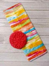 handmade crochet dish cloth veggie scrubbie reusable country kitchen coral