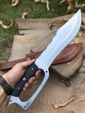 Forging knife 16" Dagger Knife Carbon Steel, Micarta Handle Free Leather Sheath