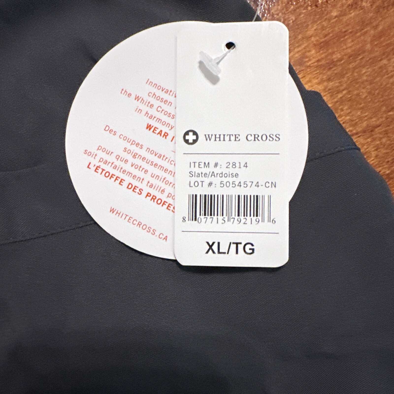 White Cross Marvella 2814 Women's Lab Coat w/ 2 Way Zipper 3/4 Sleeve Slate XL