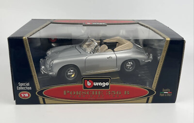 Bburago Porsche 356 B Cabriolet 1961 Modellauto - Silber - 3031 - Neu OVP - 1:18