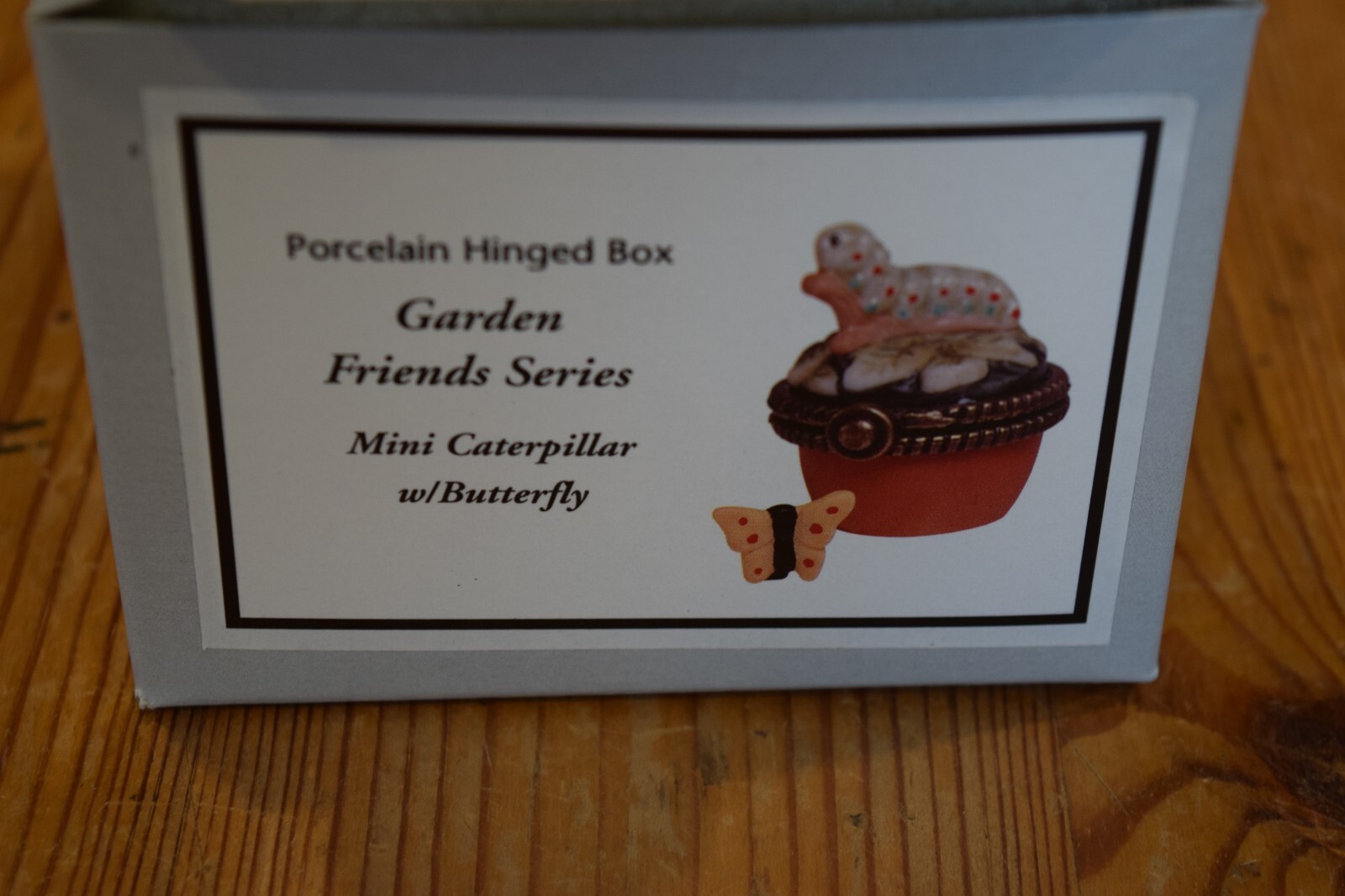 PHB Mini Caterpillar PHB Porcelain Hinged Box with Butterfly - New in Box