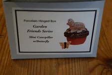 PHB Mini Caterpillar PHB Porcelain Hinged Box with Butterfly - New in Box