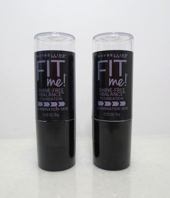 Maybelline Fit Me Shine Free + Balance Stick Foundation YOU CHOOSE-2 Pack