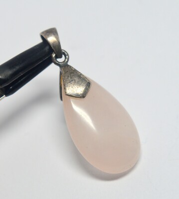 925 STERLING SILBER ROSA QUARZ ANHÄNGER