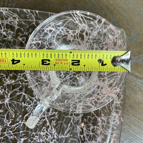 4 Piece Vtg Hazel Atlas Pink Drizzle Spaghetti String 2- Snack Cup & 2-Plate MCM - Picture 21 of 23