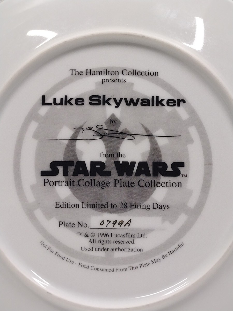Vtg STAR WARS Luke Skywalker Collectors Plate from The Hamilton