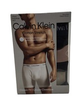 Calvin Klein Men's Cotton Stretch 3 Pack Boxer Brief Black Large