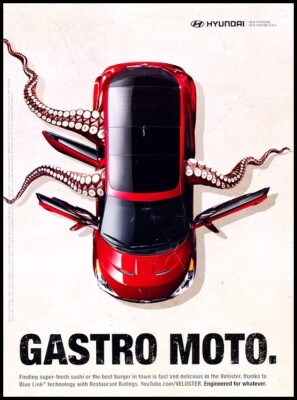 2012 Hyundai Veloster Gastro Moto - Original Advertisement Car Print Ad D85
