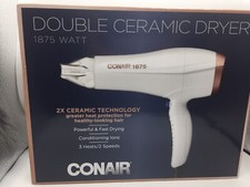Conair 565DCR 1875 Watt Double Ceramic Hair Dryer - White Gold Some Box Wear