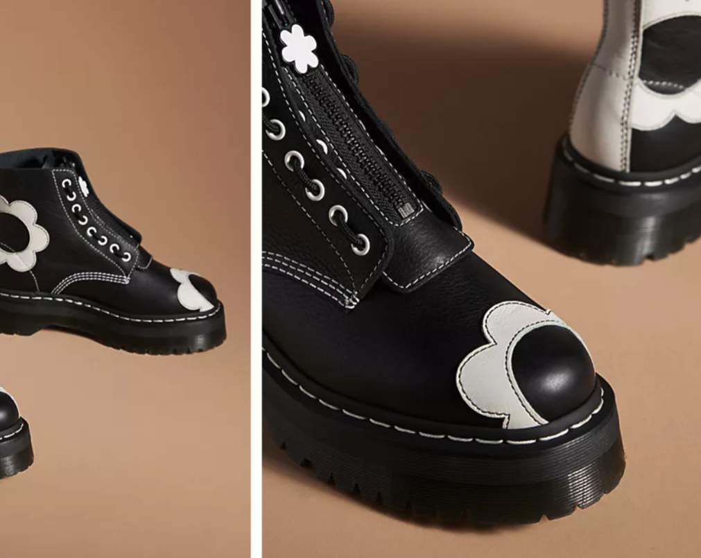 DR. MARTENS SINCLAIR FLOWER PISA LEATHER PLATFORM BOOTS MSRP