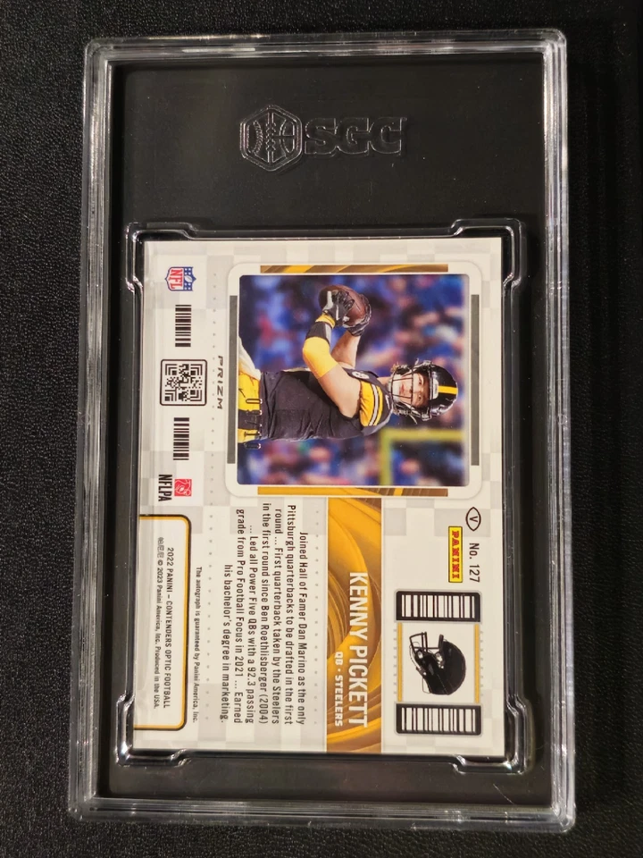 2022 Panini Contenders Optic Gold Variation Auto #127 Kenny Pickett RC 🔥 #09/10 - Image 3 of 4