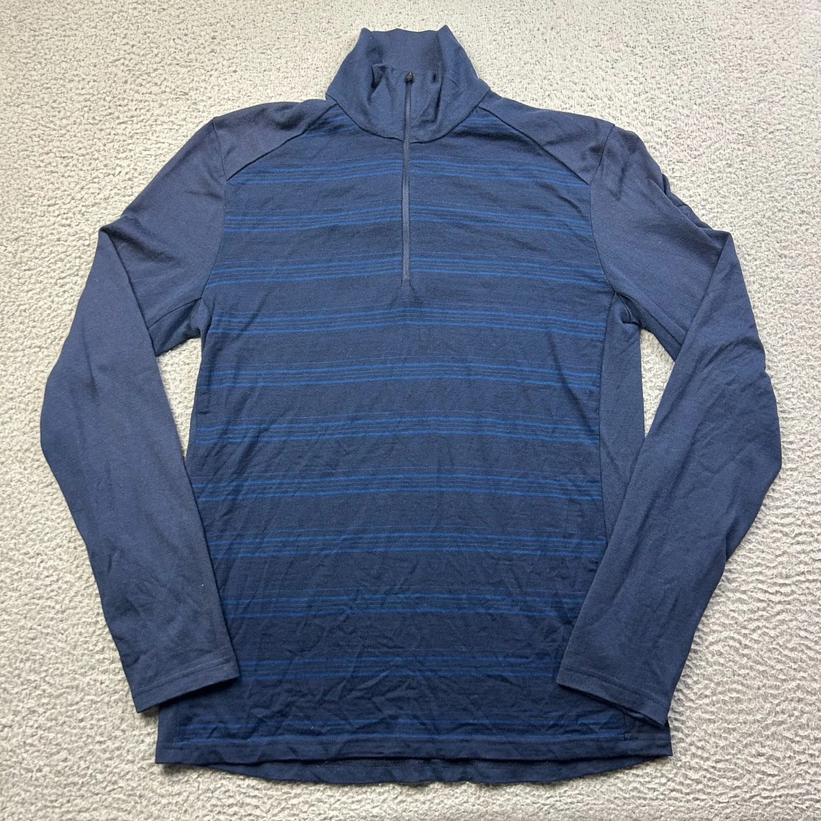 Icebreaker Bodyfit 260 Pullover Mens Medium Blue Merino Base Layer Shirt