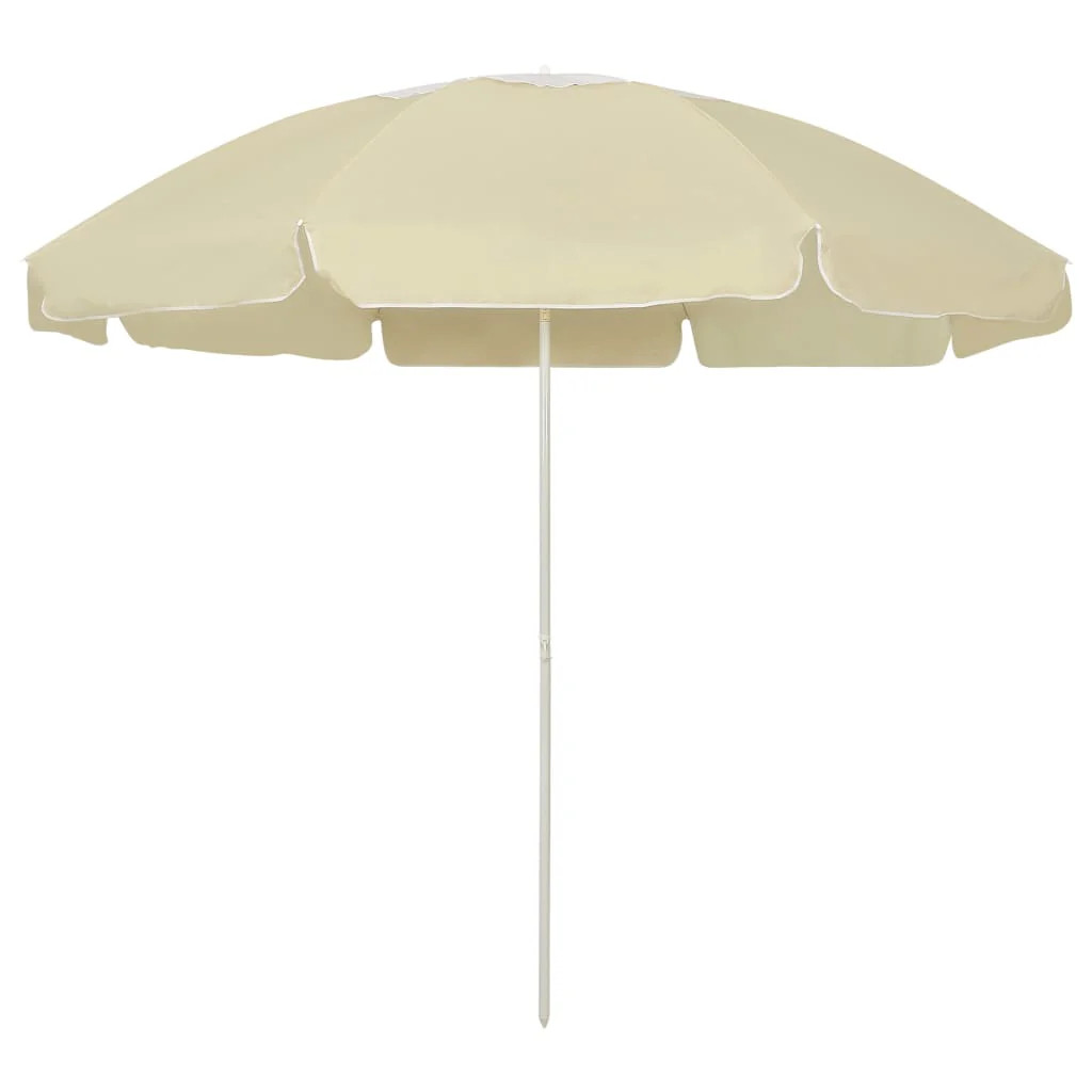 Parasol de plage jaune avec mât inclinable pour protection UV