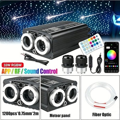 2m 1200x Car Headliner Star Light Twinkle Meteor Fiber Optics Home Roof Lamp