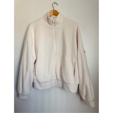 ALO Yoga Sherpa Cozy Sweater Half Zip Pullover Women Large Cream