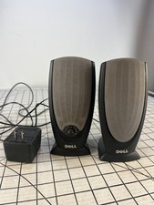 Vintage 90s Y2K Dell Computer PC Speakers Black Gray Desktop Retro Gaming Wired