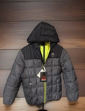 New - Gerry Torque Puffer Jacket - Hooded- Blk/Gry-Green-Boys Size S Retails 45