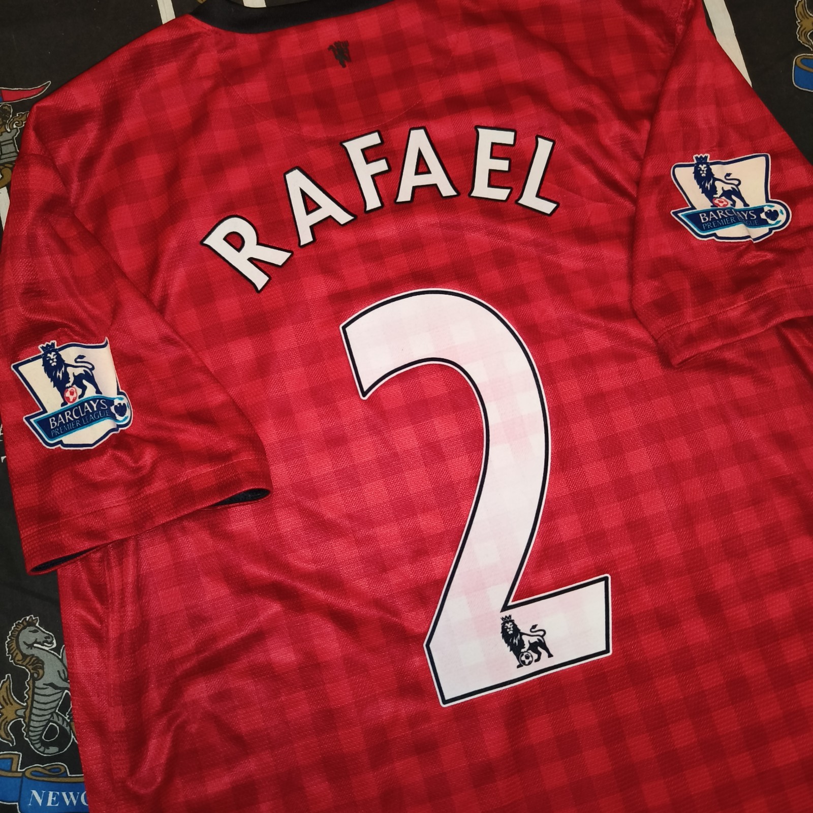 Manchester United Home Football Shirt Jersey 2012 2013 Rafael Nike L