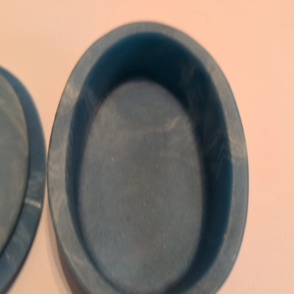 Joyero de colección Disney Tinkerbell Incolay baratija recuerdo raro azul Foto 3 de 4