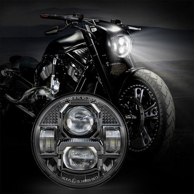 5-3/4'' LED Scheinwerfereinsatz Schwarz mit E-Zeichen Für Harley Davidson