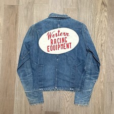 Vintage 40s 50s Al Miller Selvedge Cone Denim Jacket Drag Racing Hot Rod Car USA