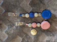 2 Beaded Retractable Badge Reels Nurse Medical Stethoscope  Leopard Print