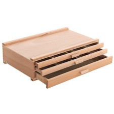 US Art Supply 3-Drawer Artist Wood Pastel, Pen, Marker Storage Box