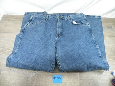 Rustler Mens 38x32 Blue Denim Jeans Straight Leg 100% Cotton 5 Pocket - Image 1 of 4