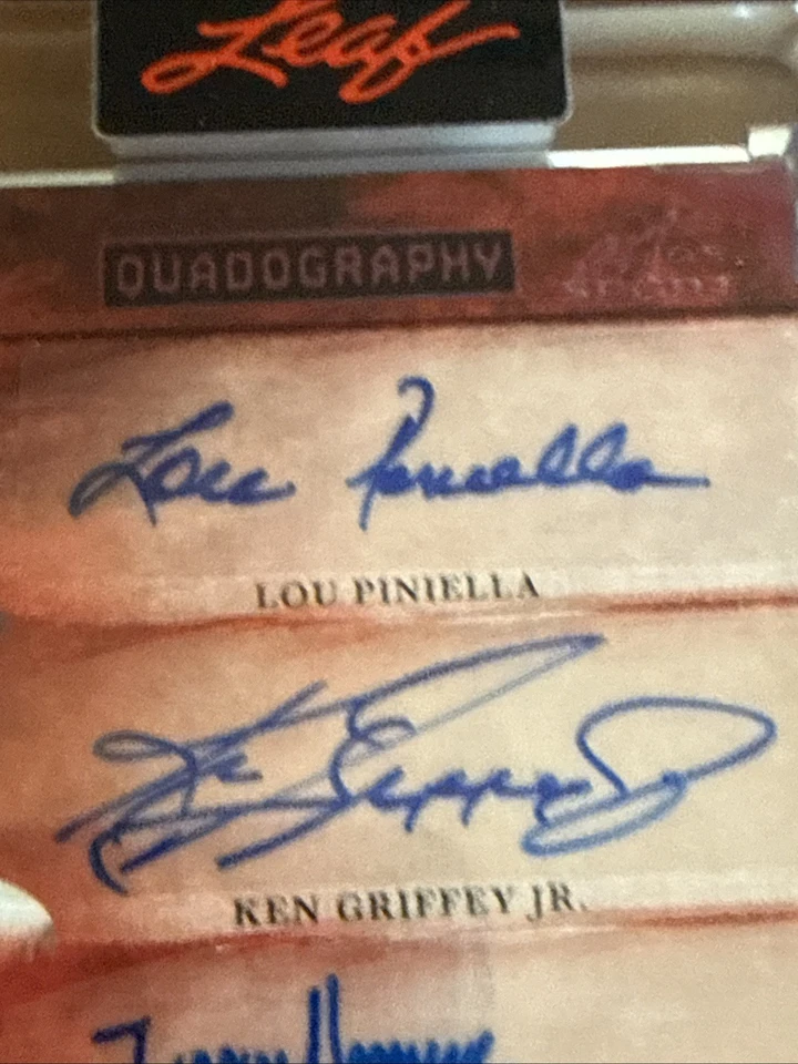 Ken Griffey Jr Auto 2023 Leaf Randy Johnson - Alex Rodriguez - Lou Piniella #d/5 - Image 4 of 4