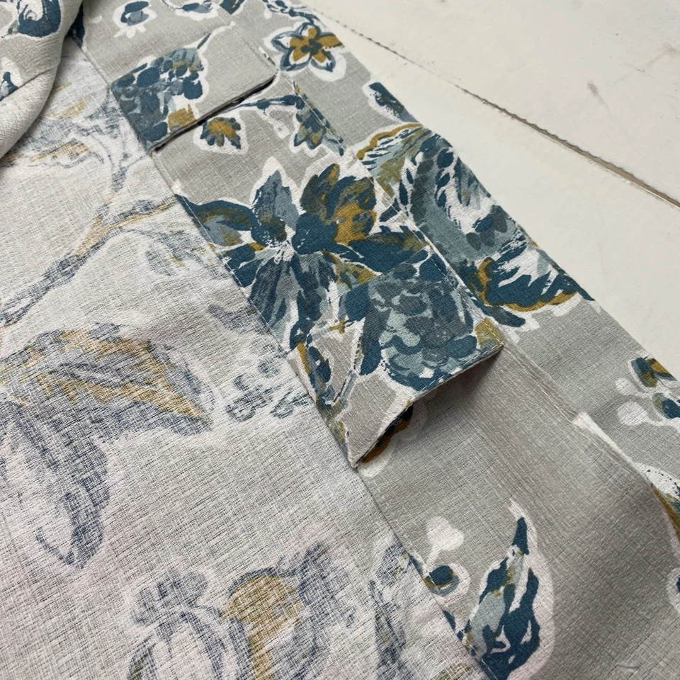 Envogue Home Andrina Mustard Teal Floral Birds Damask Botanical Curtain Panels - Image 3 of 4