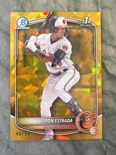 Aron Estrada 2025 Bowman 1st Chrome Gold Sapphire Refractor 40/50 Orioles BCP-33