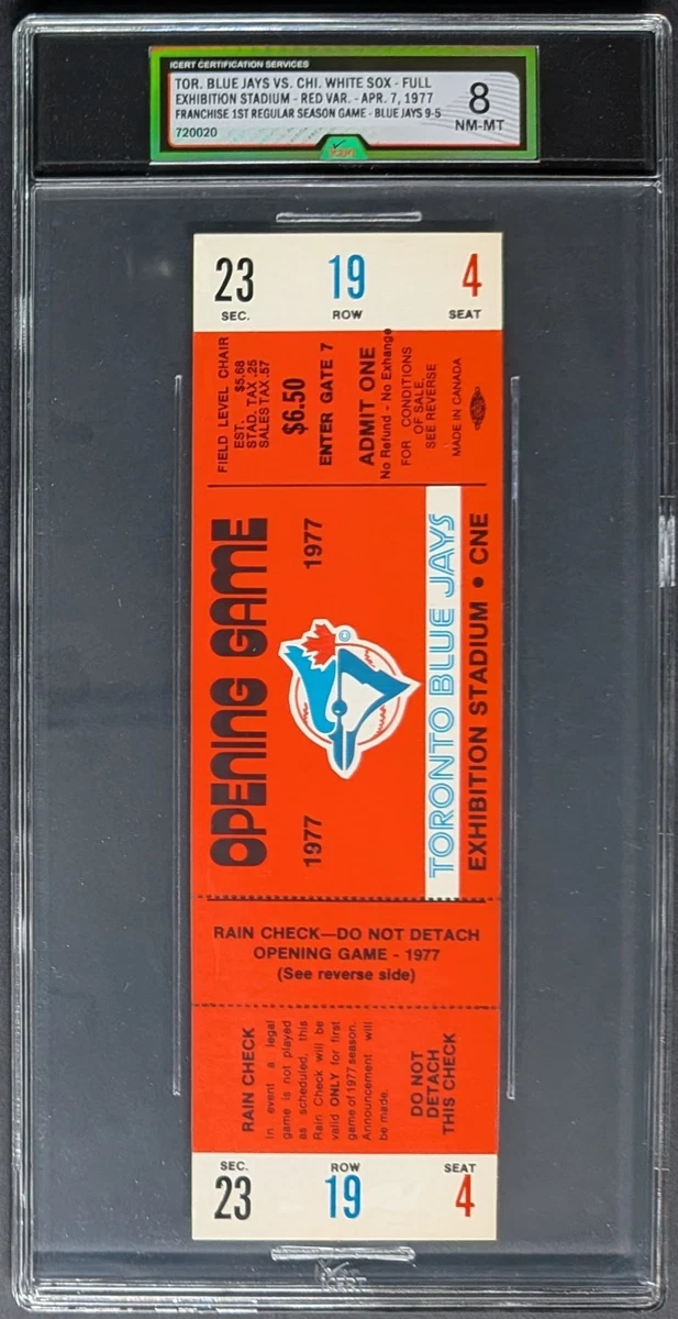 Toronto Blue Jays Baseball 1977 Vintage Sports Ticket Stubs for