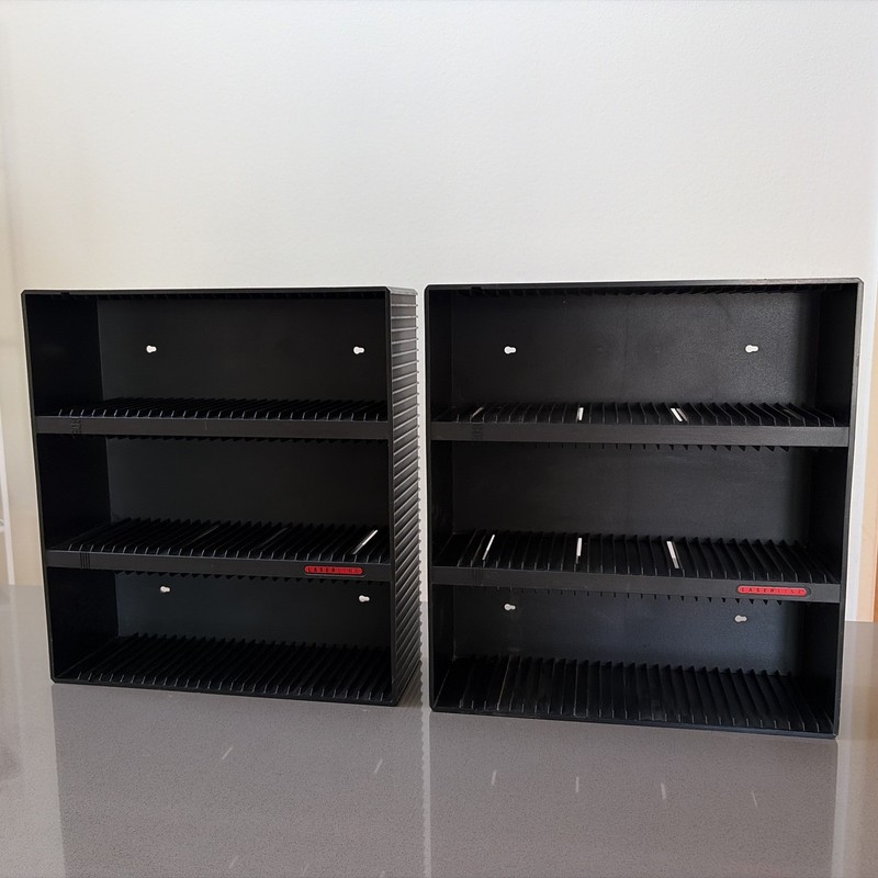 Lot of (2) Laserline CD90 Storage Case Wall Mount Rack Holders- Each hold 90 CDs