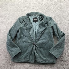 Madewell Blazer Womens XS Green Corduroy One Button Lined Notch Lapel Jacket