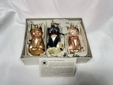 Vintage 1996 Smithsonian Institute CHRISTMAS CATS Set Of Three Ornaments