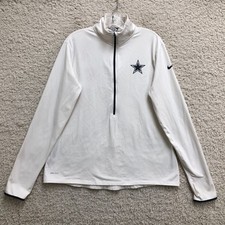 Nike Dallas Cowboy Sweatshirt 2XL Adult White Swoosh 1/2 Zip Long Sleeve Womens