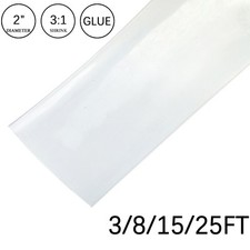 3:1 Heat Shrink Tube - 2" Clear Dual Wall Marine Adhesive Glue Lined Waterproof