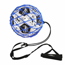 Soccer Kick Trainer with Bungee Net - Fits Size 3 4 5 Balls Blue