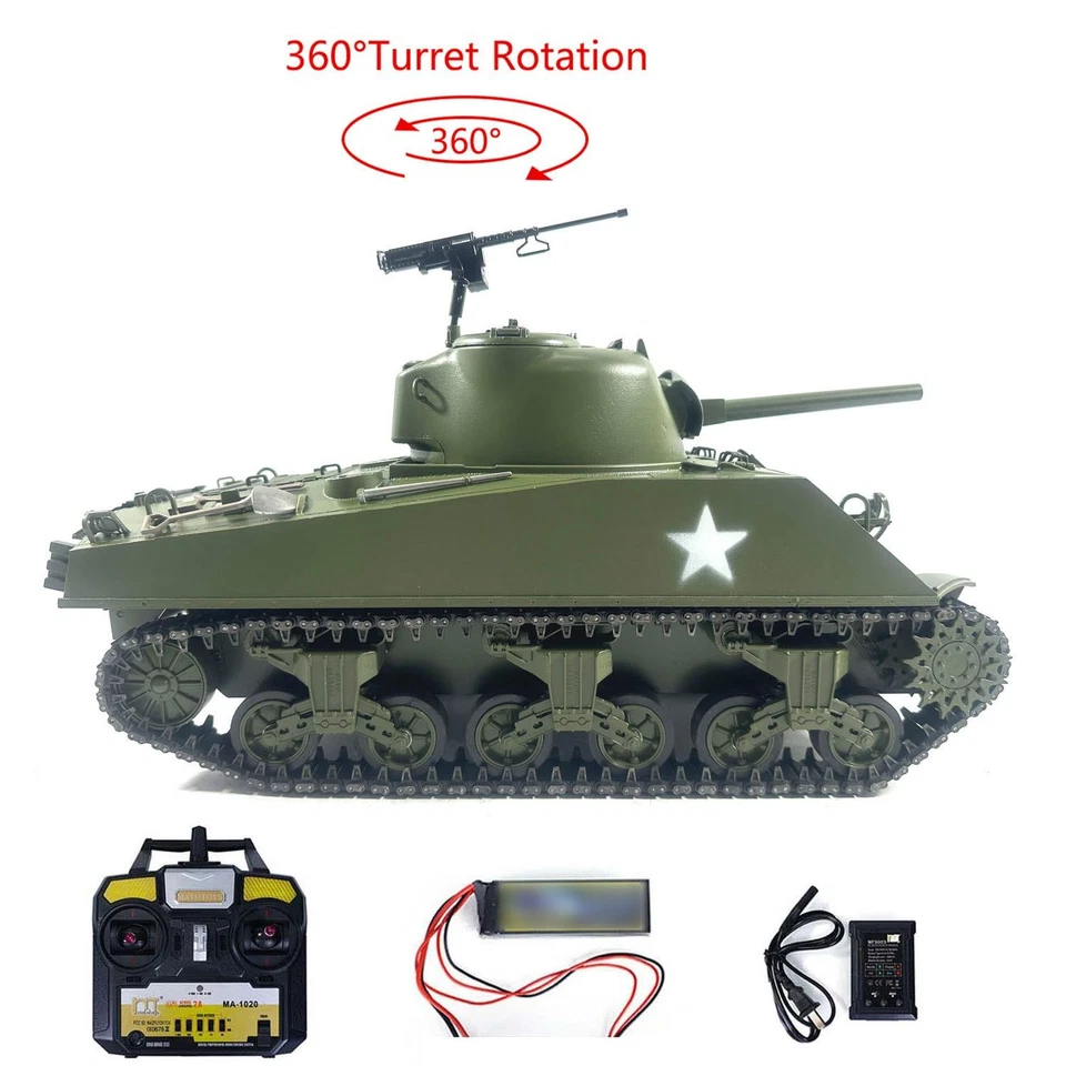 Mato Almost 100% Metal 1/16 Army Green M4A3 Sherman BB Ver RTR RC Tank 1230 - Image 4 of 4