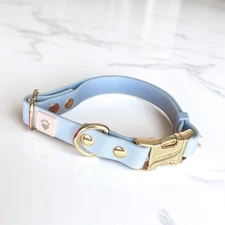 Waterproof Dog Collar Adjustable Luxury Blue Design Large Size, Stylish Strong