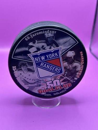 NHL New York Rangers 50 Goal Club Hockey Puck Jaromir Jagr Adam Graves Hadfield