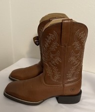 Ariat Men Size 9 Wide Sport Latigo Toasted Tan Square Toe Cowboy Boots 10044559