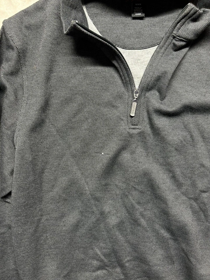 Толстовка мужская Kirkland Signature размер Med серая с длинным рукавом пуловер на молнии 1/4 - Изображение 4 из 4